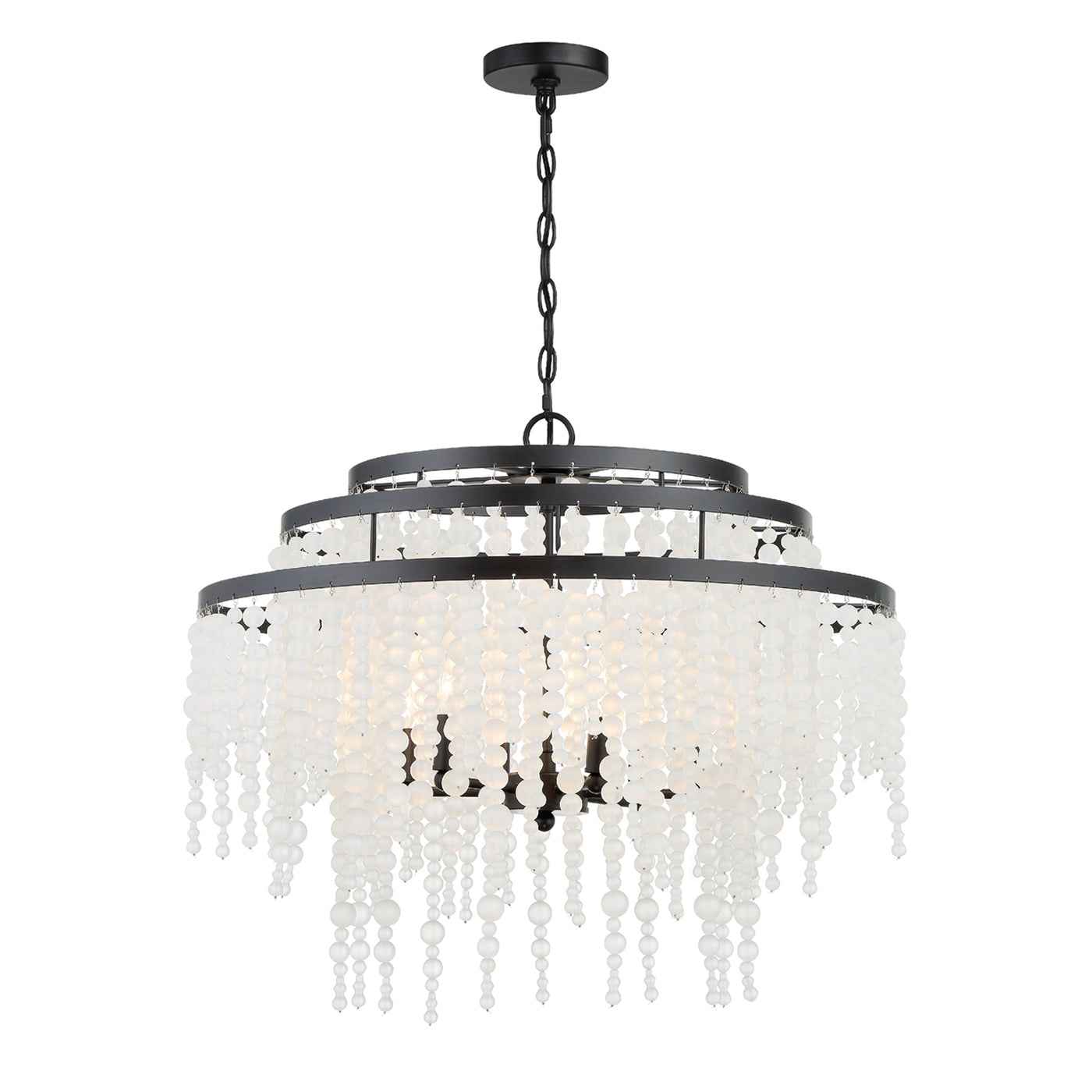 Poppy 6 Light Matte Black Chandelier Chandelier Crystorama