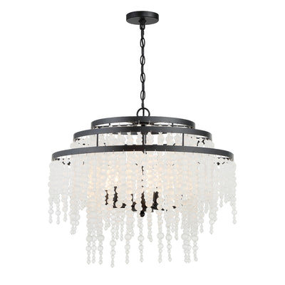 Poppy 6 Light Matte Black Chandelier Chandelier Crystorama