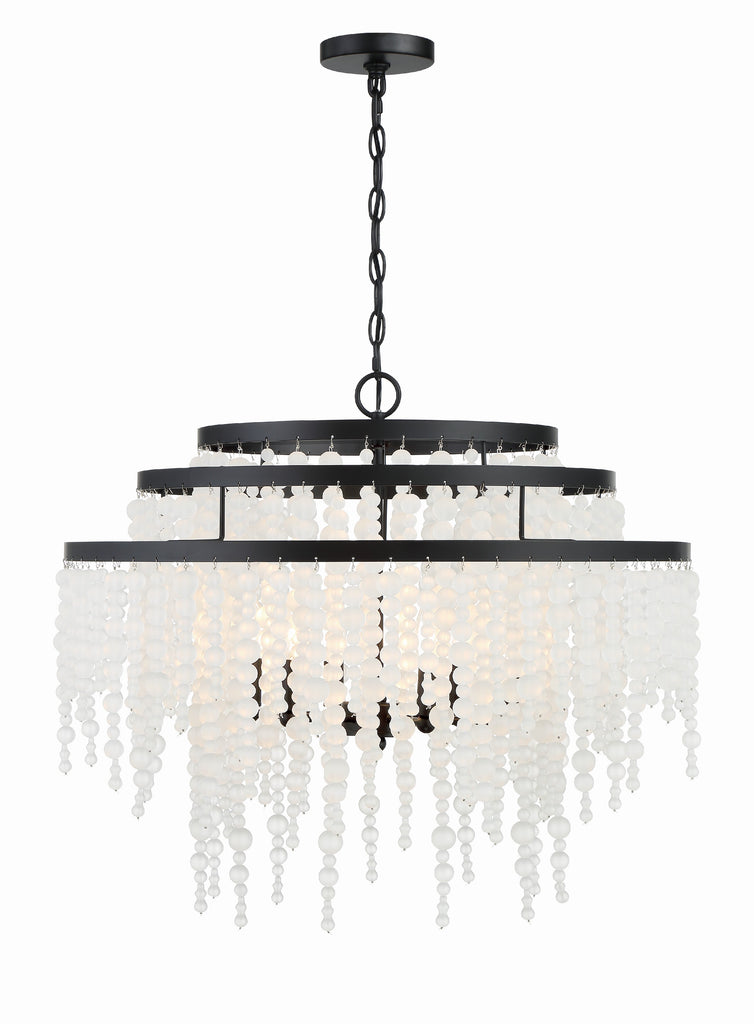 Poppy 6 Light Matte Black Chandelier Chandelier Crystorama