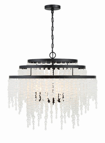 Poppy 6 Light Matte Black Chandelier Chandelier Crystorama