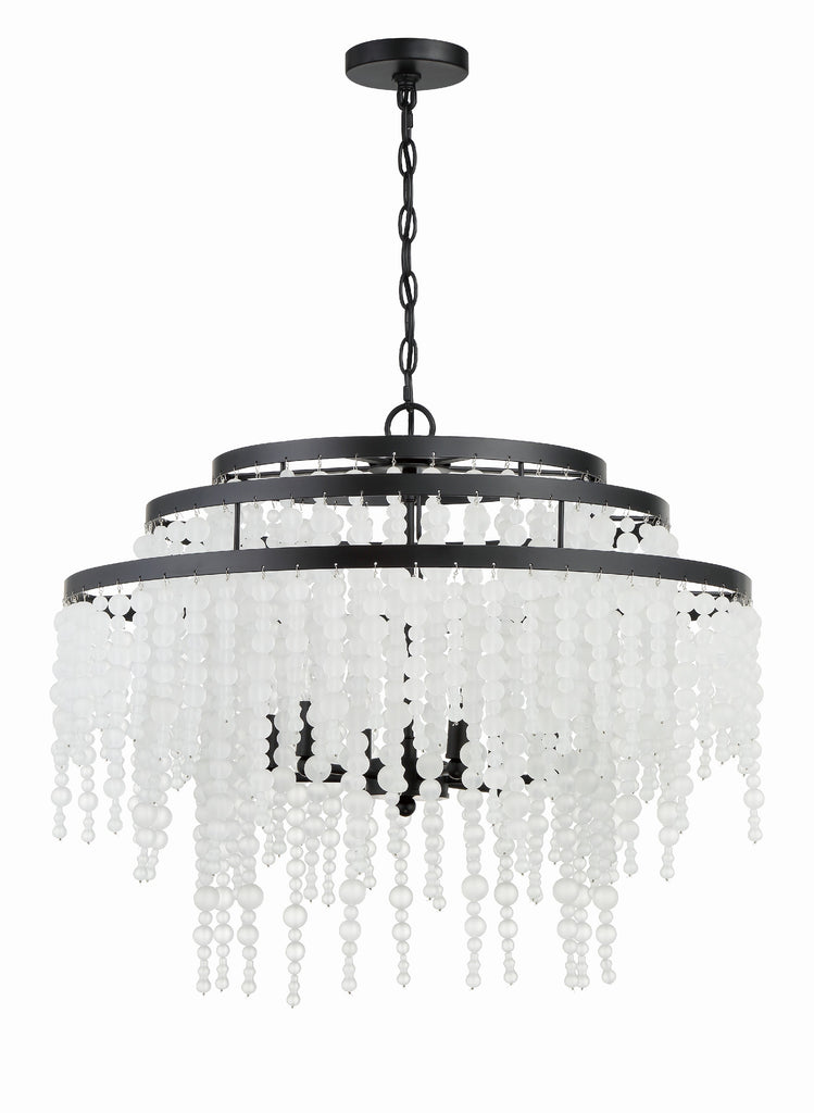 Poppy 6 Light Matte Black Chandelier Chandelier Crystorama