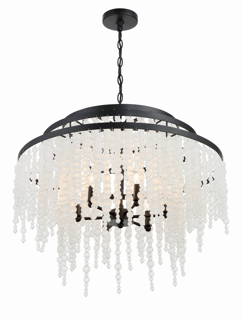 Poppy 6 Light Matte Black Chandelier Chandelier Crystorama