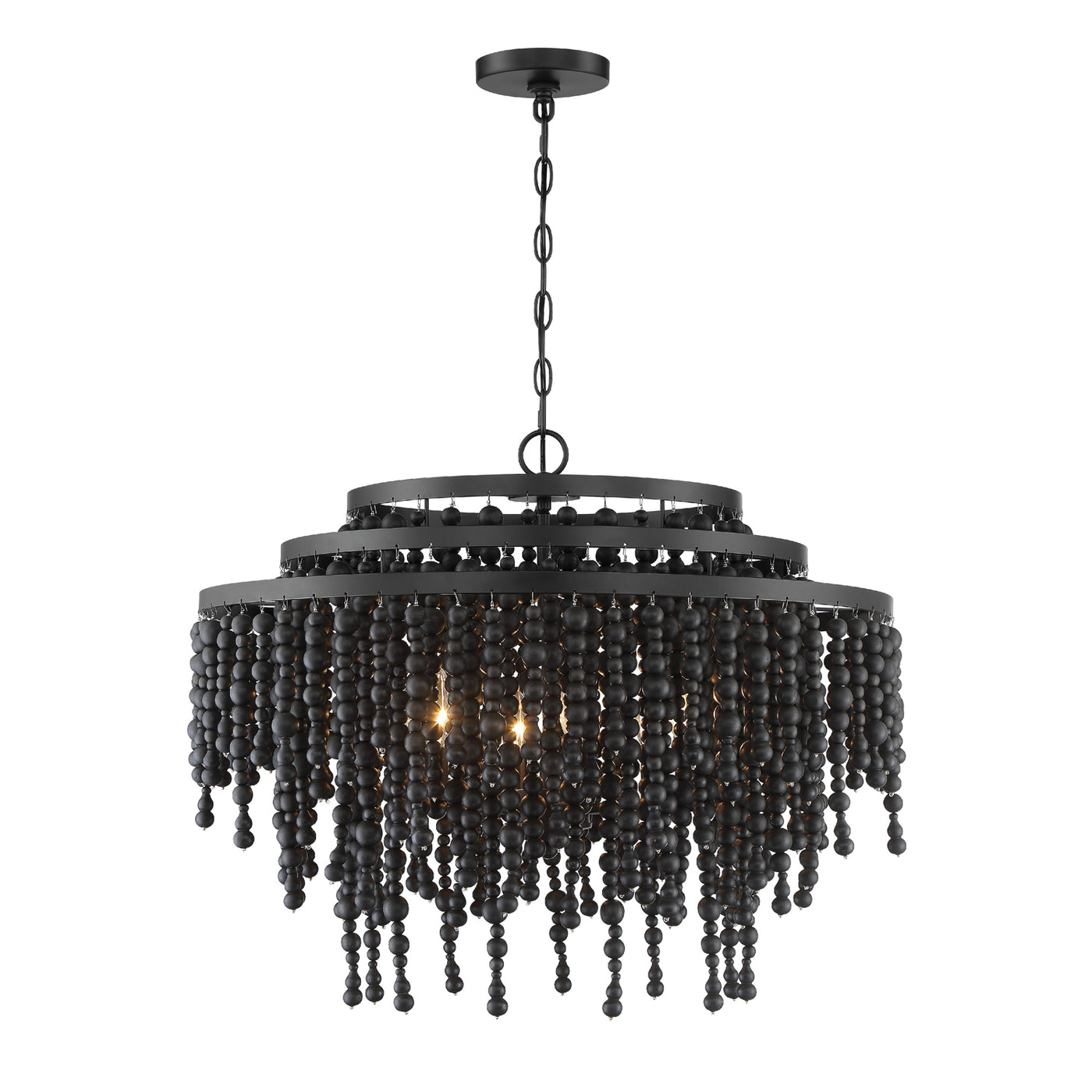 Poppy 6 Light Matte Black Chandelier Chandelier Crystorama