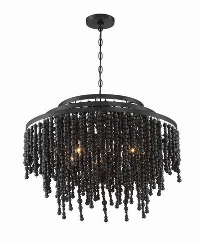 Poppy 6 Light Matte Black Chandelier Chandelier Crystorama