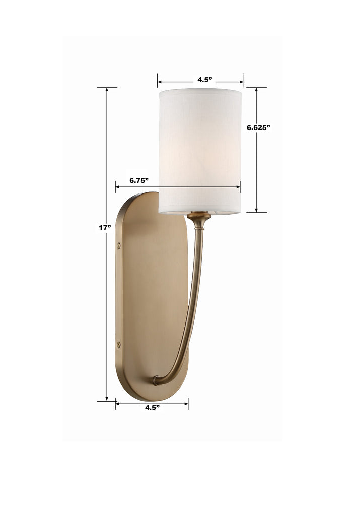 Preston 1 Light Vibrant Gold Sconce Wall Sconce Crystorama