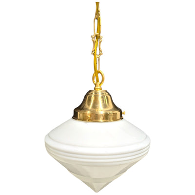 27 3/4 Inch Art Deco Style Glass Chain Pendant