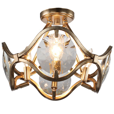 Quincy 4 Light Distressed Twilight Semi Flush Mount Semi Flush Crystorama