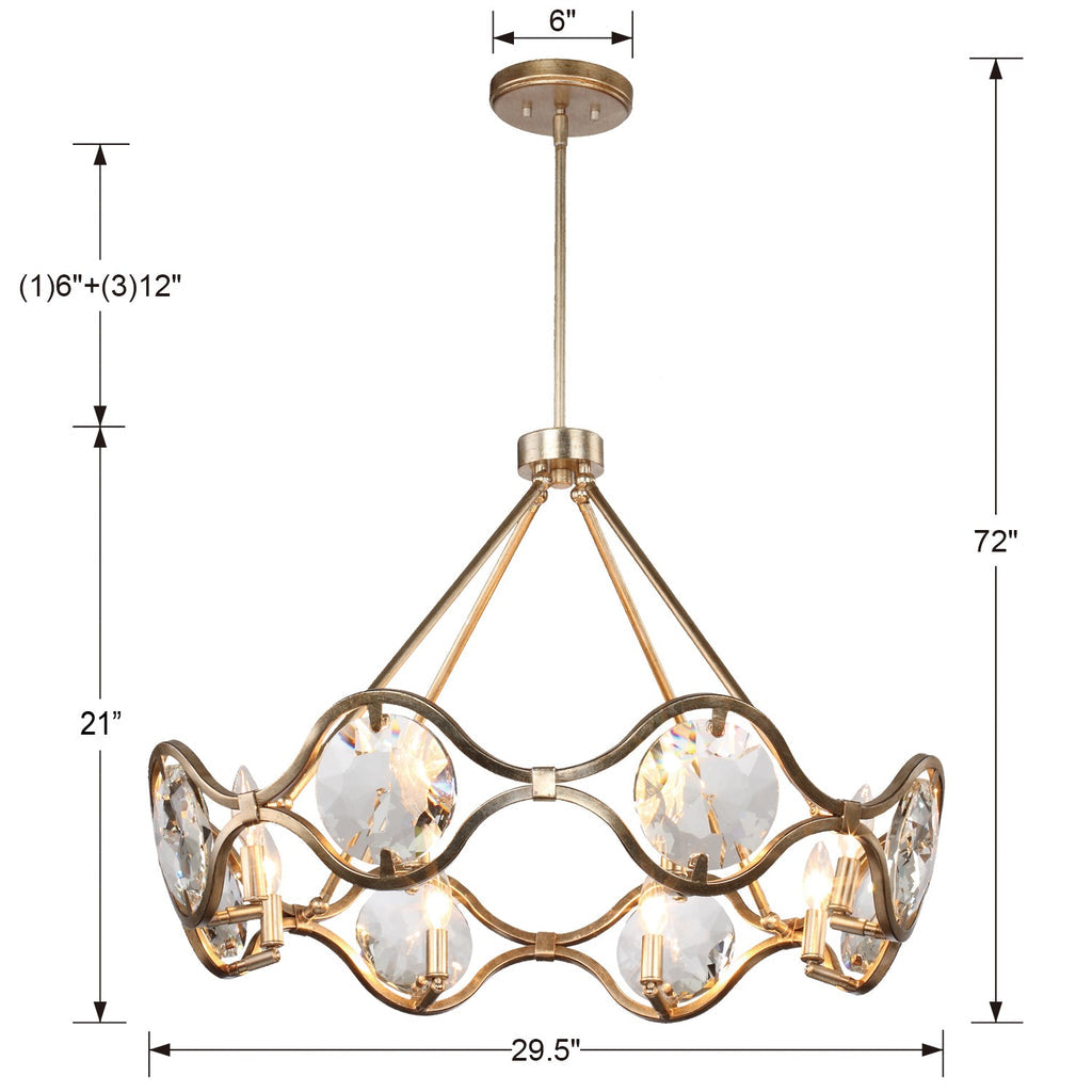 Quincy 8 Light Distressed Twilight Chandelier Chandelier Crystorama