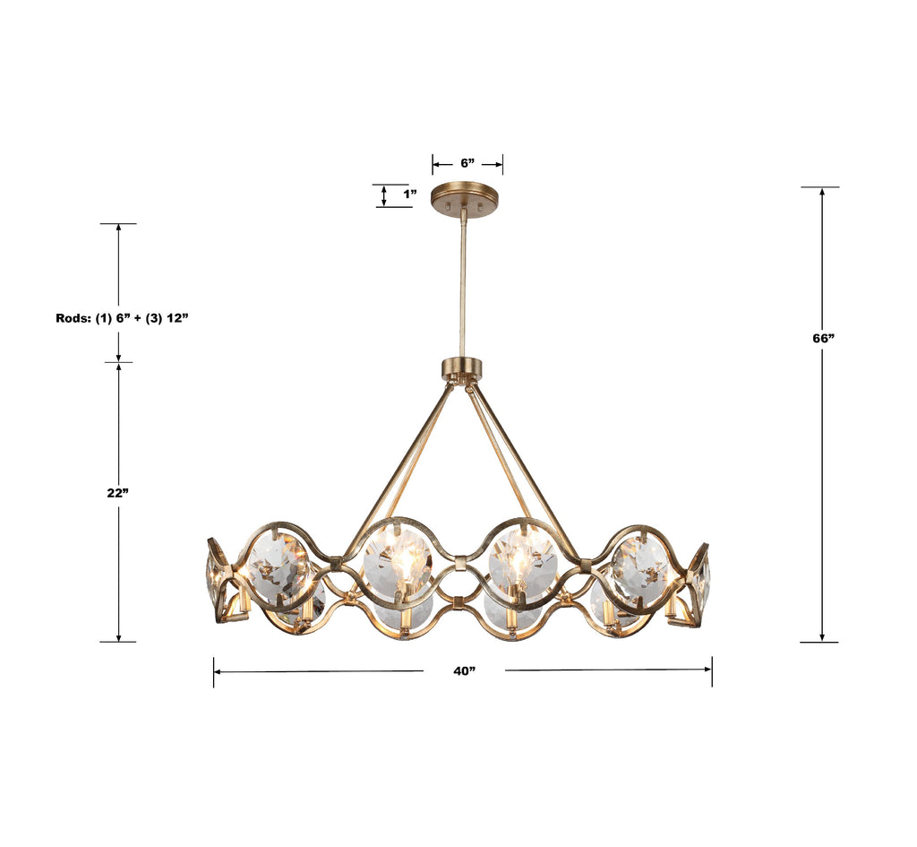 Quincy 10 Light Distressed Twilight Chandelier Chandelier Crystorama