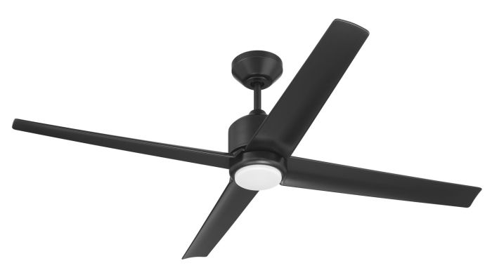 52" Quell Fan, Flat Black Finish, Flat Black Blades. LED Light, WIFI and Control Included Ceiling Fan CRAFTMADE