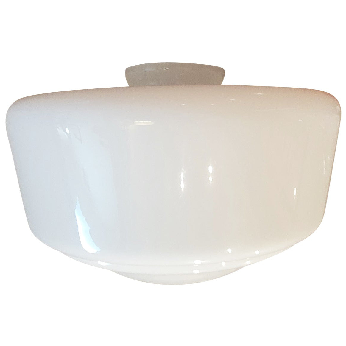 12 Inch Traditional Schoolhouse Milk Glass Light Shade (4 Inch Fitter) GLASS SHADE COPPER MOUNTAIN HARDWARE