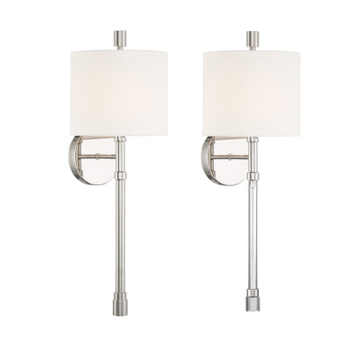 Rachel 1 Light Polished Nickel Sconce Wall Sconce Crystorama