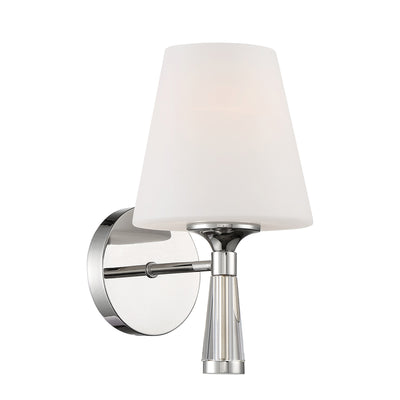 Ramsey 1 Light Polished Nickel Sconce Wall Sconce Crystorama