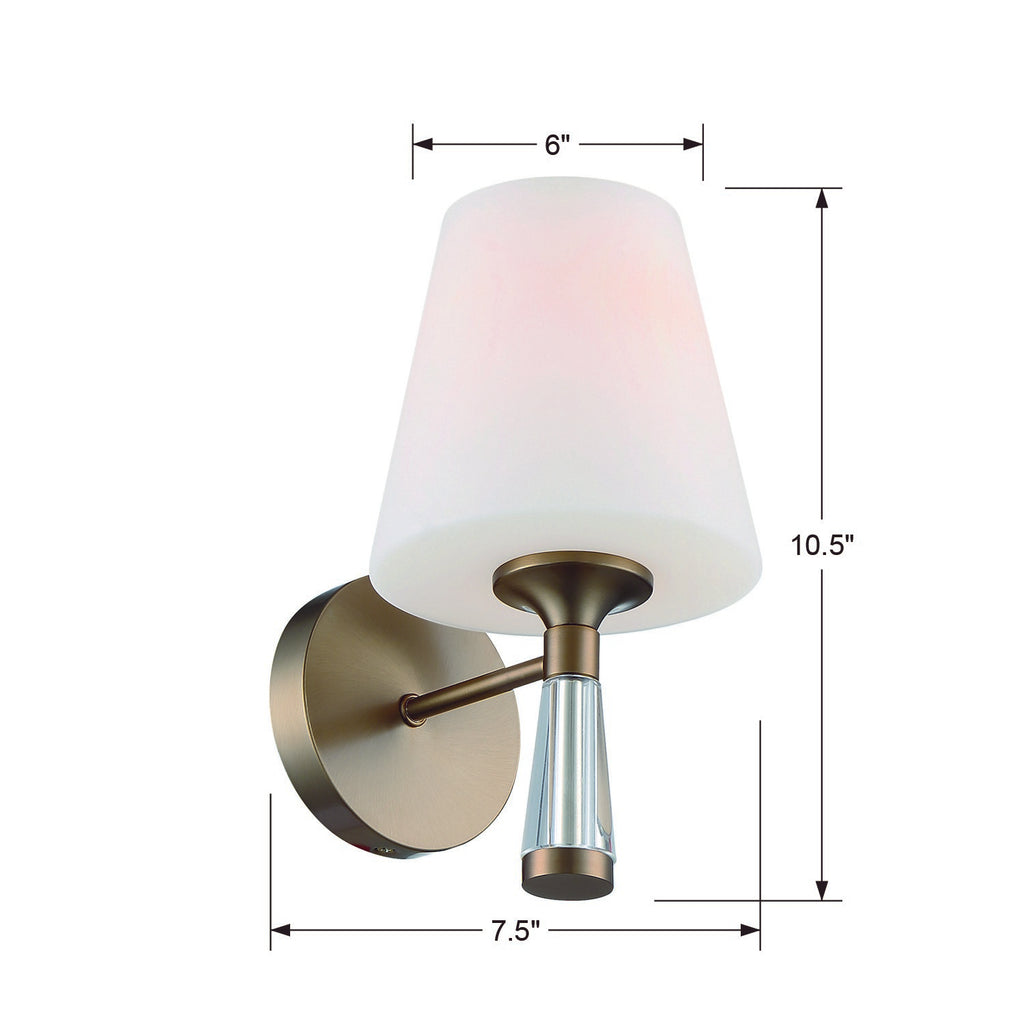 Ramsey 1 Light Vibrant Gold Sconce Wall Sconce Crystorama