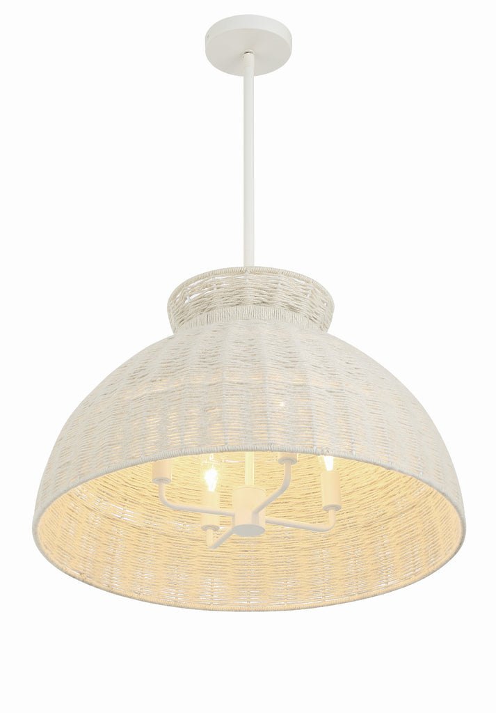 Reese 4 Light Matte White Chandelier Chandelier Crystorama