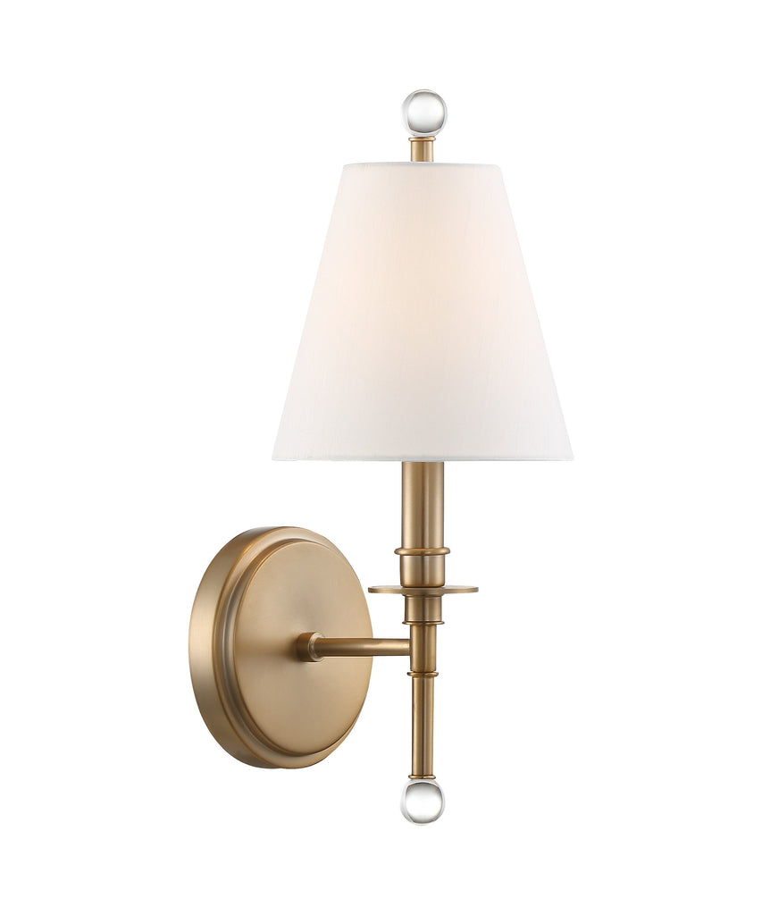 Riverdale 1 Light Aged Brass Sconce Wall Sconce Crystorama