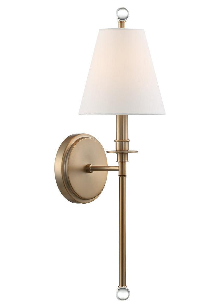 Riverdale 1 Light Aged Brass Sconce Wall Sconce Crystorama