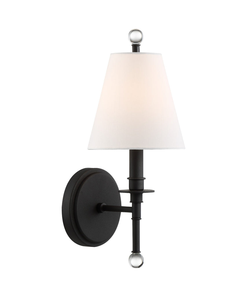 Riverdale 1 Light Black Forged Sconce Wall Sconce Crystorama