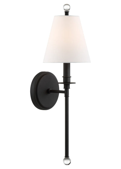 Riverdale 1 Light Black Forged Sconce Wall Sconce Crystorama