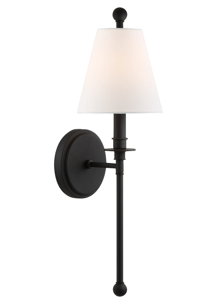 Riverdale 1 Light Black Forged Sconce Wall Sconce Crystorama