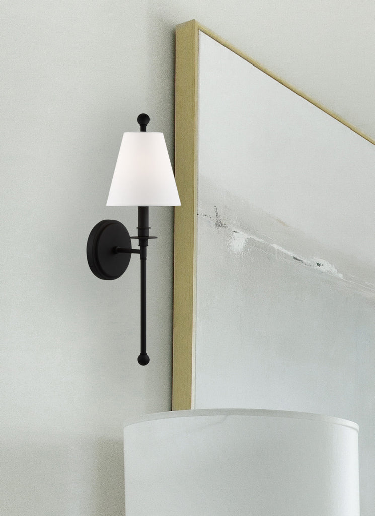 Riverdale 1 Light Black Forged Sconce Wall Sconce Crystorama