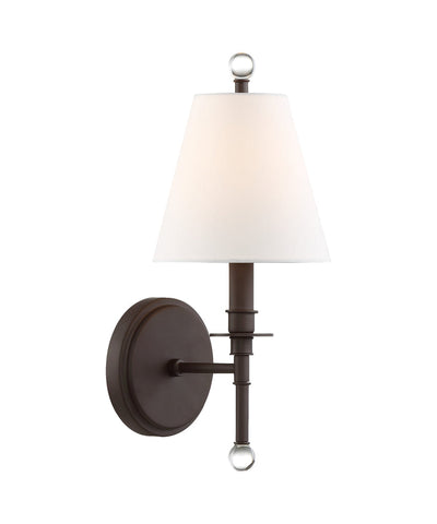 Riverdale 1 Light Dark Bronze Sconce Wall Sconce Crystorama