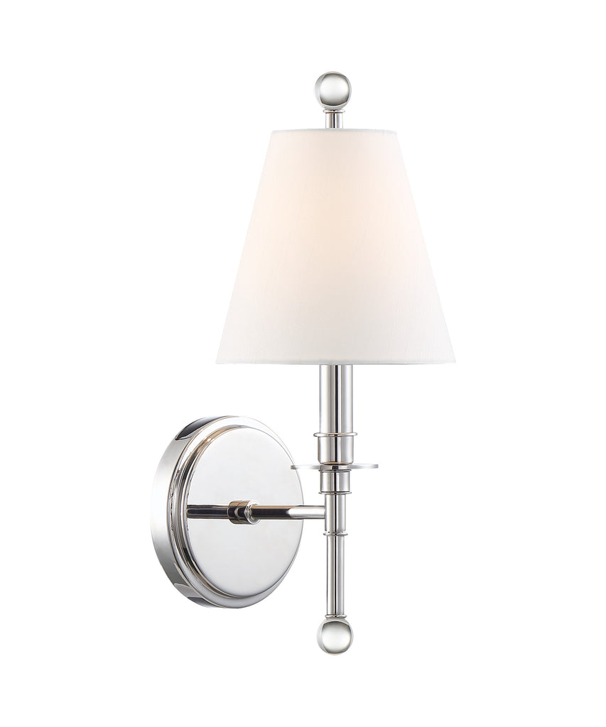 Riverdale 1 Light Polished Nickel Sconce Wall Sconce Crystorama