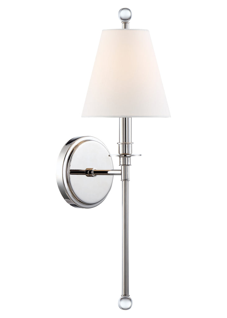 Riverdale 1 Light Polished Nickel Sconce Wall Sconce Crystorama