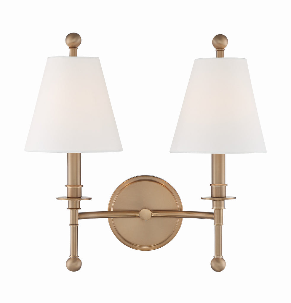 Riverdale 2 Light Aged Brass Sconce Wall Sconce Crystorama