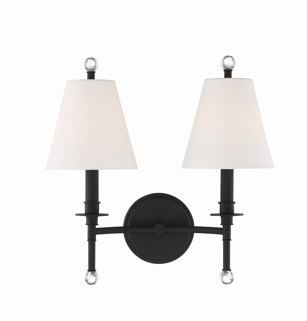 Riverdale 2 Light Black Forged Sconce Wall Sconce Crystorama