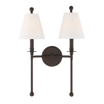 Riverdale 2 Light Dark Bronze Sconce Wall Sconce Crystorama