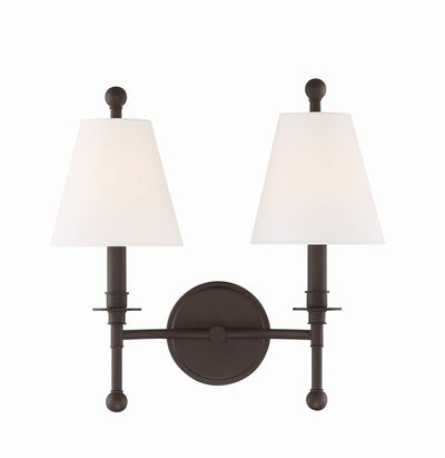 Riverdale 2 Light Dark Bronze Sconce Wall Sconce Crystorama