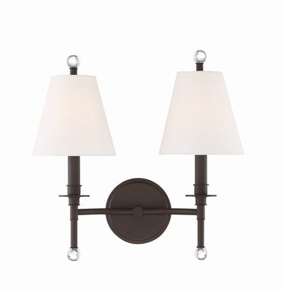 Riverdale 2 Light Dark Bronze Sconce Wall Sconce Crystorama