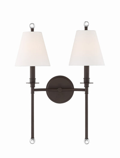 Riverdale 2 Light Dark Bronze Sconce Wall Sconce Crystorama