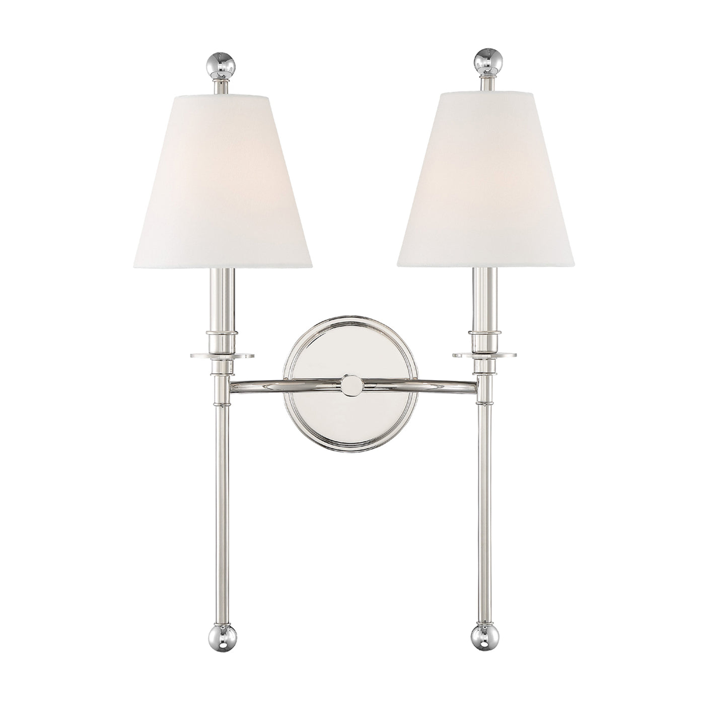 Riverdale 2 Light Polished Nickel Sconce Wall Sconce Crystorama