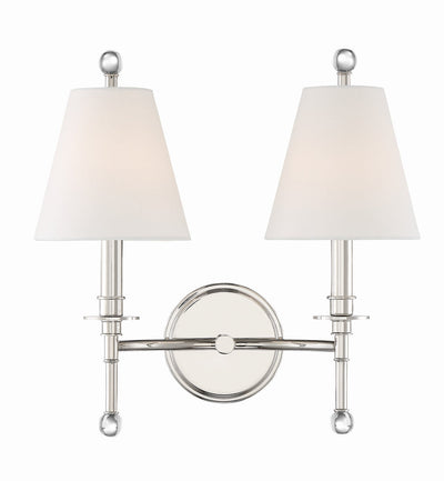 Riverdale 2 Light Polished Nickel Sconce Wall Sconce Crystorama