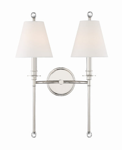 Riverdale 2 Light Polished Nickel Sconce Wall Sconce Crystorama