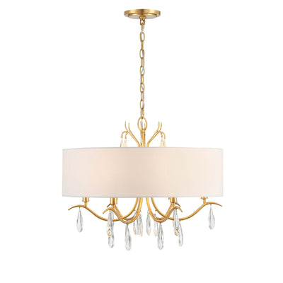 Rollins 6 Light Antique Gold Chandelier Chandelier Crystorama