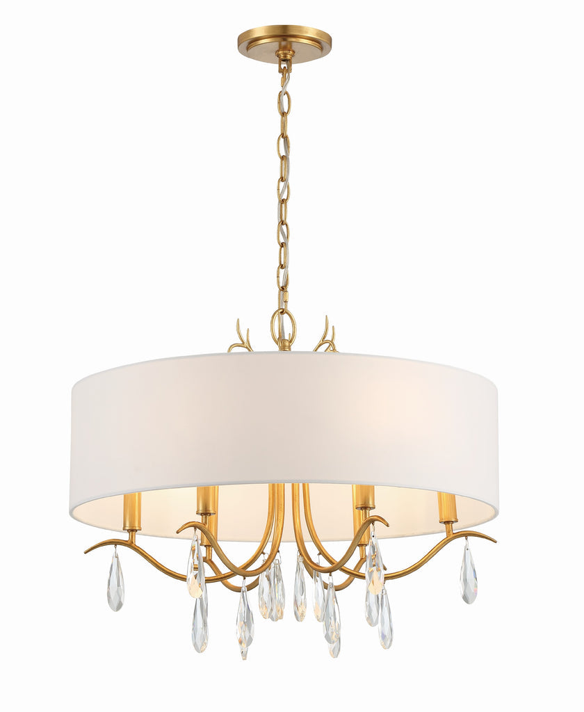 Rollins 6 Light Antique Gold Chandelier Chandelier Crystorama