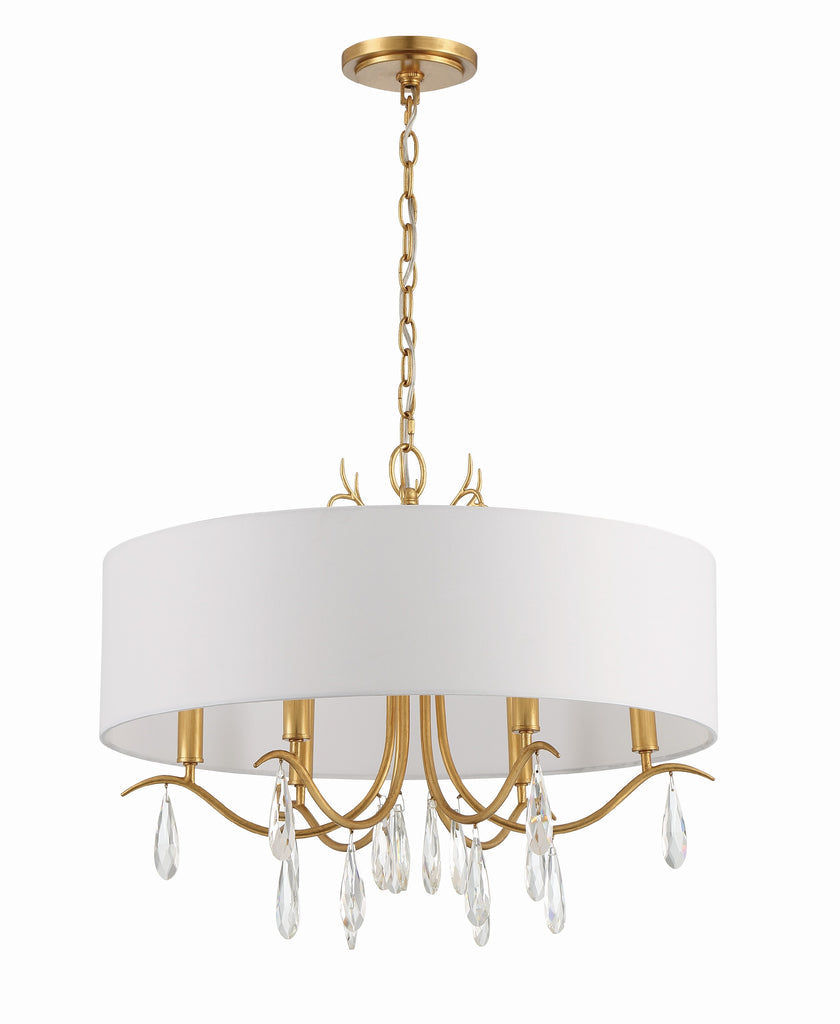 Rollins 6 Light Antique Gold Chandelier Chandelier Crystorama