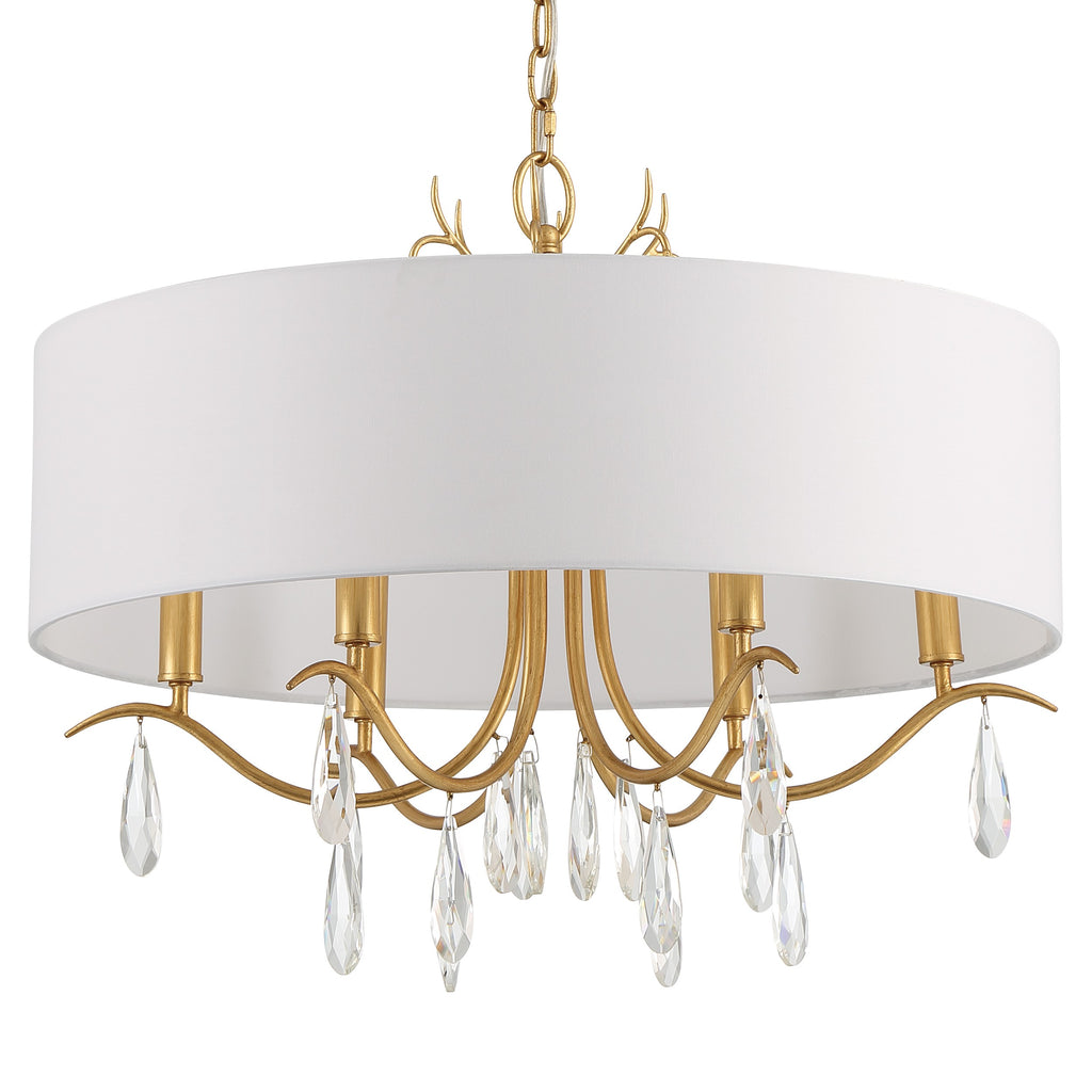 Rollins 6 Light Antique Gold Chandelier Chandelier Crystorama