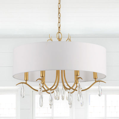 Rollins 6 Light Antique Gold Chandelier Chandelier Crystorama