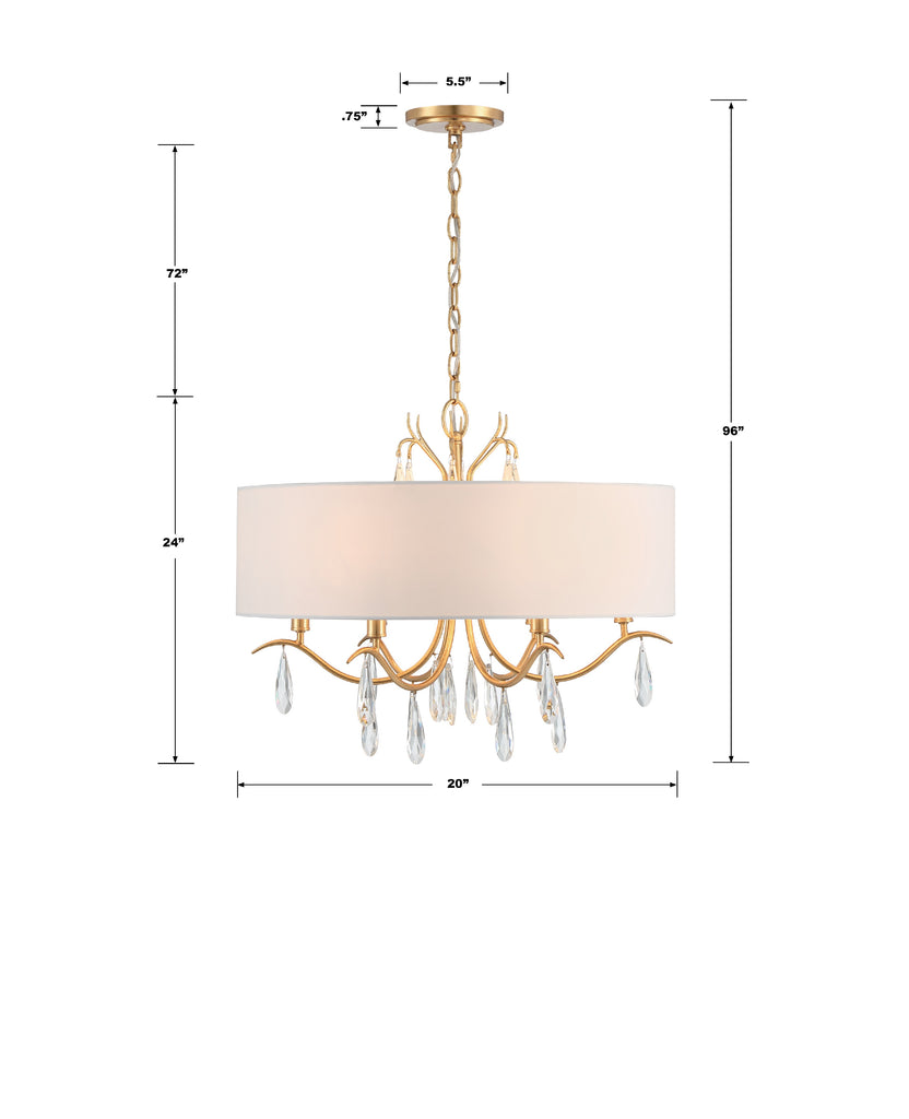 Rollins 6 Light Antique Gold Chandelier Chandelier Crystorama