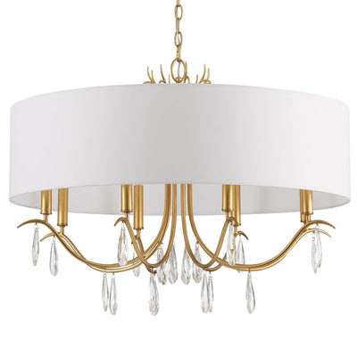 Rollins 8 Light Antique Gold Chandelier Chandelier Crystorama