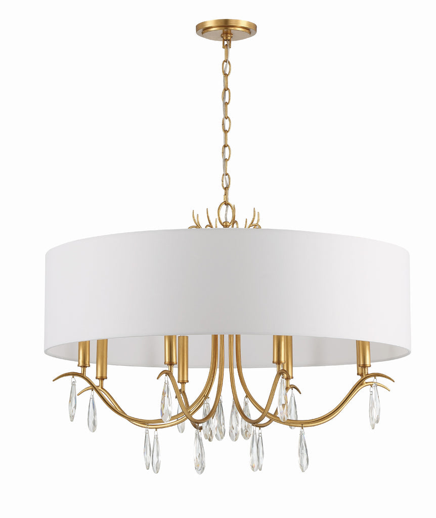 Rollins 8 Light Antique Gold Chandelier Chandelier Crystorama