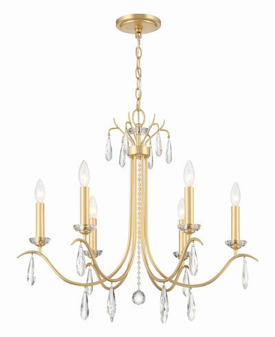 Rollins 6 Light Antique Gold Chandelier Chandelier Crystorama