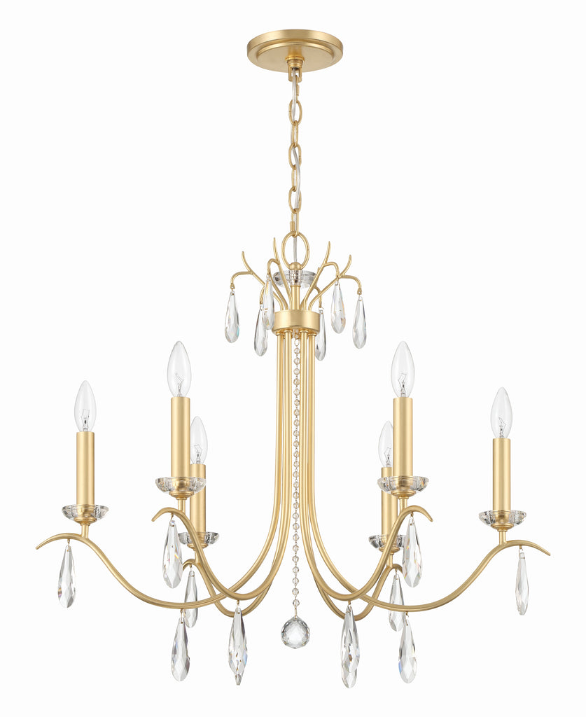 Rollins 6 Light Antique Gold Chandelier Chandelier Crystorama