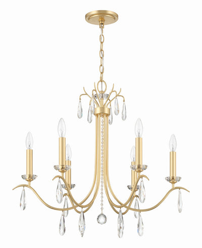 Rollins 6 Light Antique Gold Chandelier Chandelier Crystorama