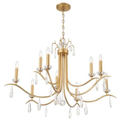 Rollins 9 Light Antique Gold Chandelier Chandelier Crystorama