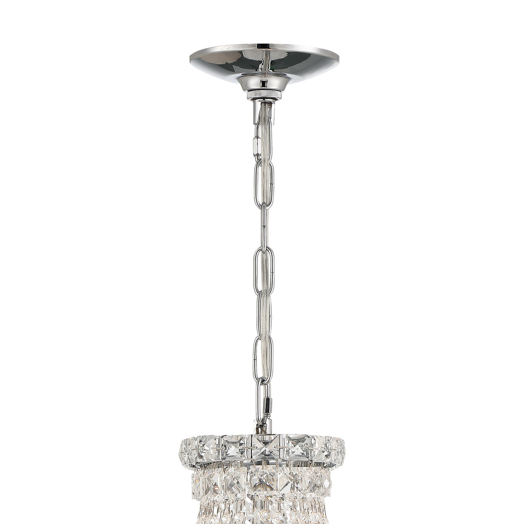 Roslyn 5 Light Polished Chrome Mini Chandelier Chandelier Crystorama